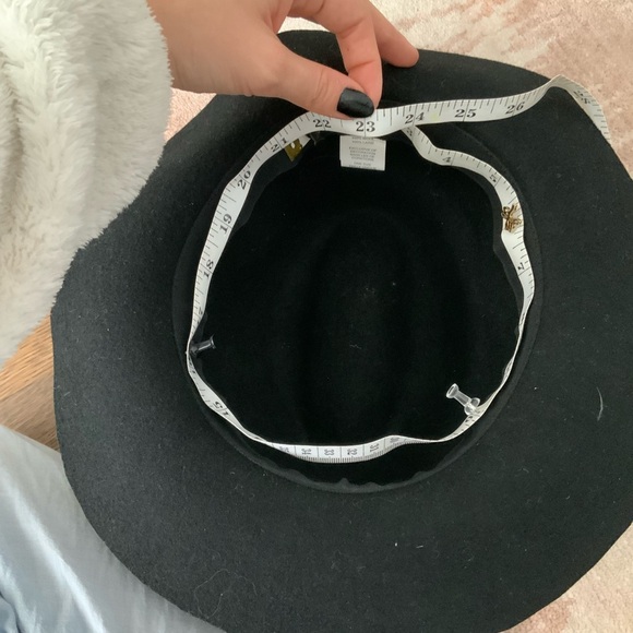 TARGET Brand Black Felt Wool Floppy Fedora Wide Brim Hat Women’s Size 21 inch - Picture 3 of 16